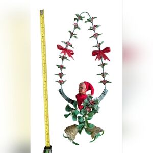 Vintage MCM Christmas Knee Hugger Pixie Elf Mistletoe Holly Swing